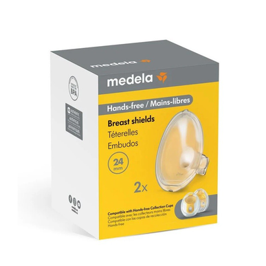 „Medela“ krūties pompos piltuvėlis, 24 mm, laisvų rankų įranga, 2 vnt., 2 vnt.