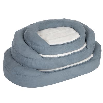 Ovales Hundebett aus Memory-Schaum – Grau