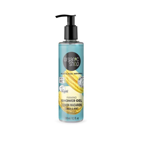 Bagnoschiuma rassodante Organic Shop al limone e macaron 280 ml