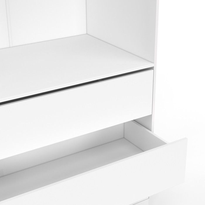 IDMARKET Dressing TAYLOR 80 x 55 x 200 cm 1 module avec penderie + 3 tiroirs blanc