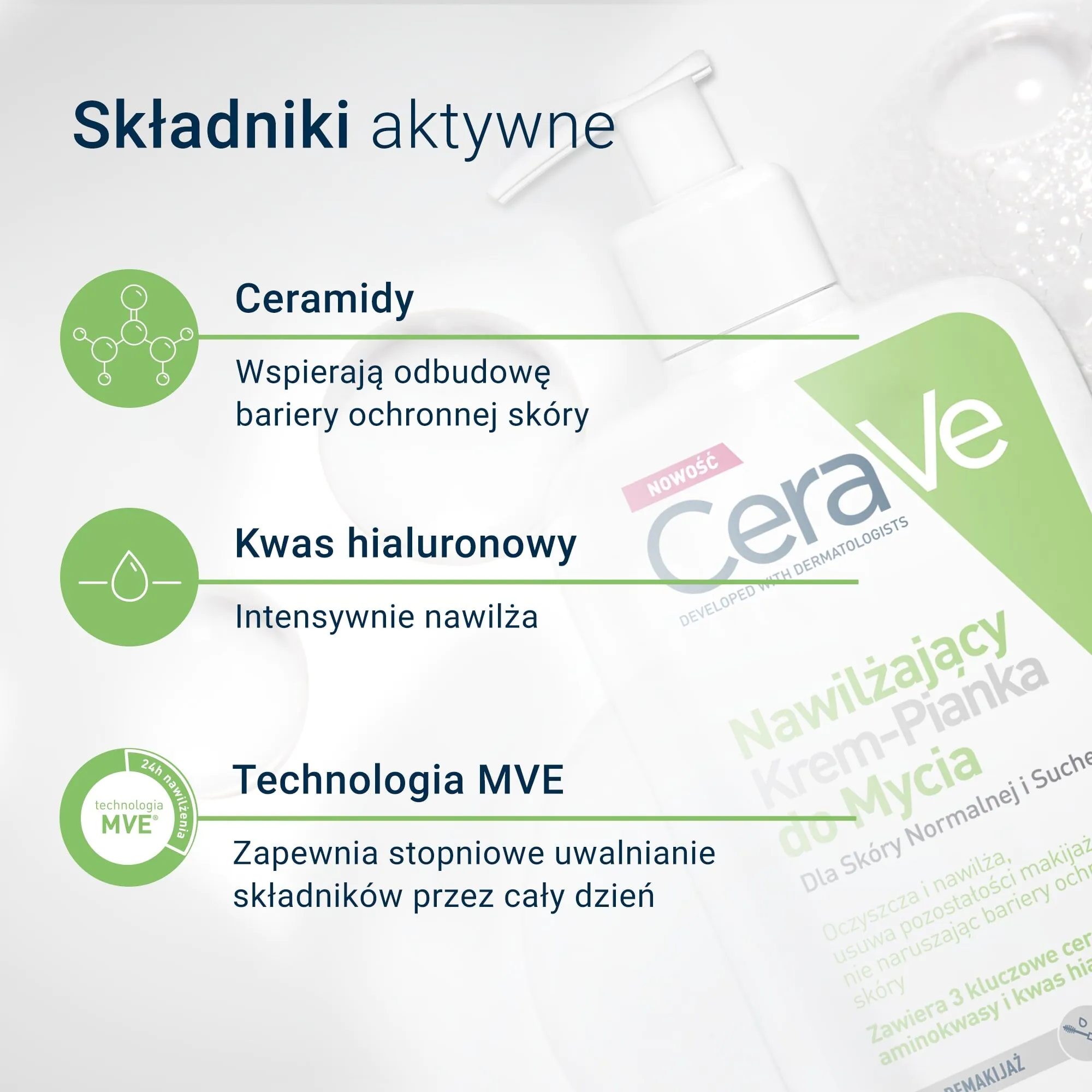 CeraVe Nawilżający krem-pianka do mycia do skóry normalnej i suchej 473 ml