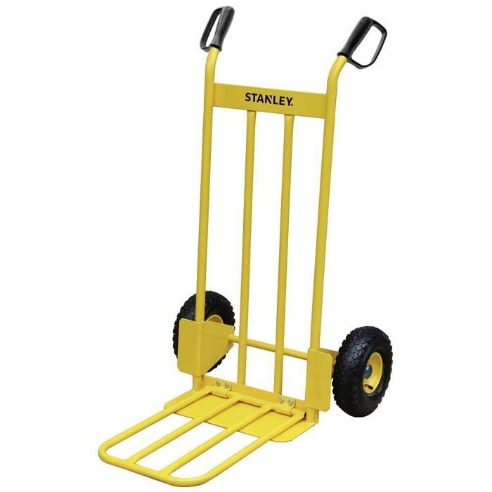 Carretilla profesional - STANLEY - 177535 - Carga máxima 200 kg - 100% acero - Amarillo y negro