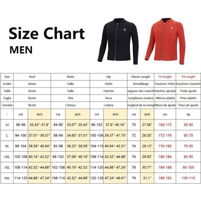 Traje de neopreno de 2 mm para hombre - Chaqueta para deportes acuáticos: buceo, natación y surf - Negro