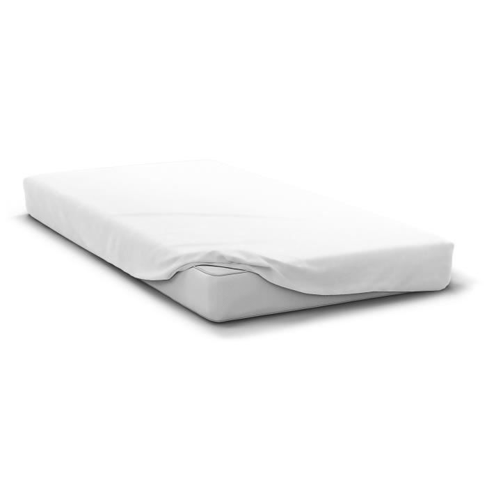 Sábana bajera ajustable - HOME LINGE PASSION - HP71772 - 180 x 200 cm + bolsillo profundo de 30 cm - Microfibra - 82 g - Blanca