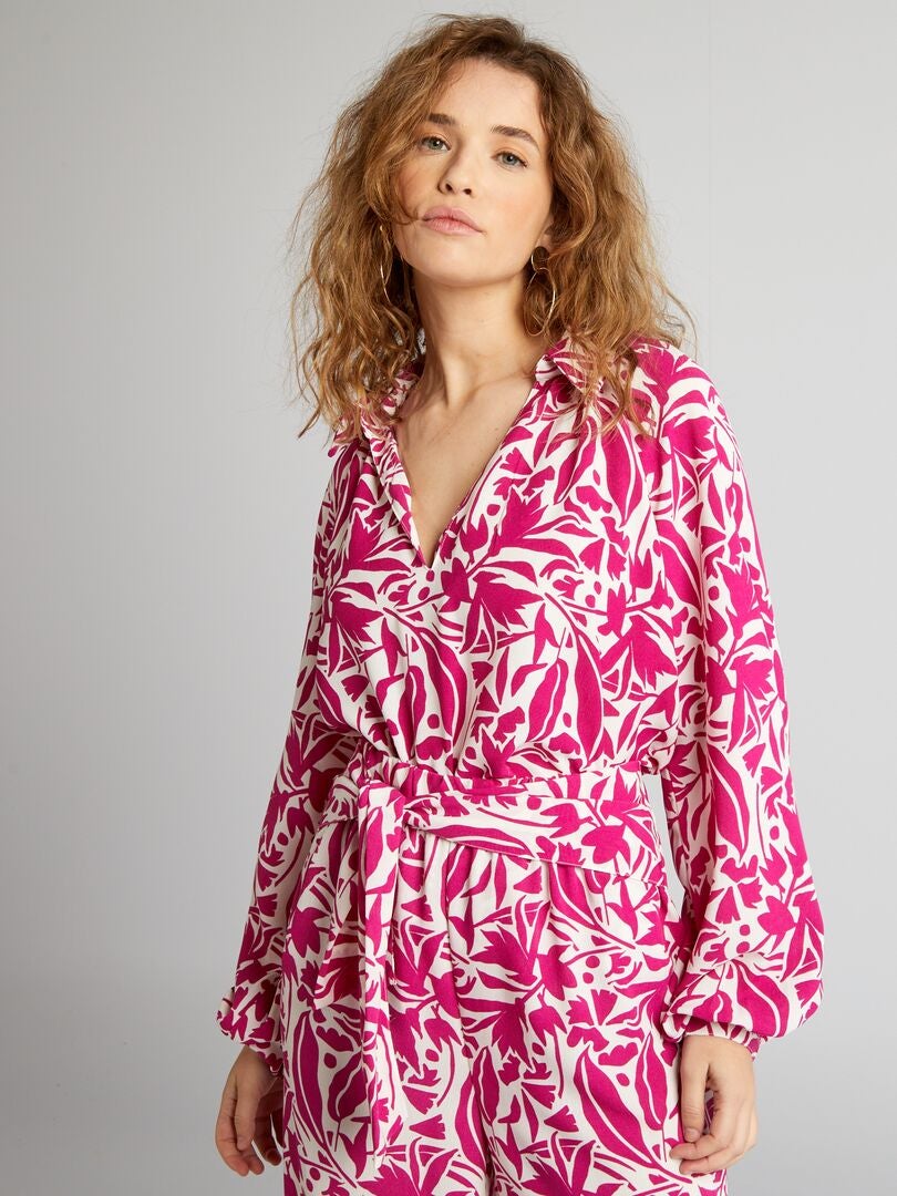 Blouse met patroon - ROZE