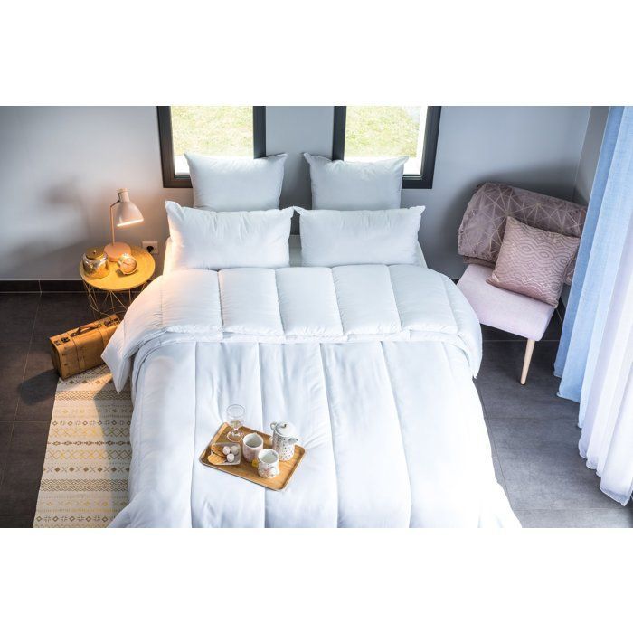 Bettdecke – 140 x 200 cm – BLANRÊVE – 4 Jahreszeiten – 420 g/m² – Weiß