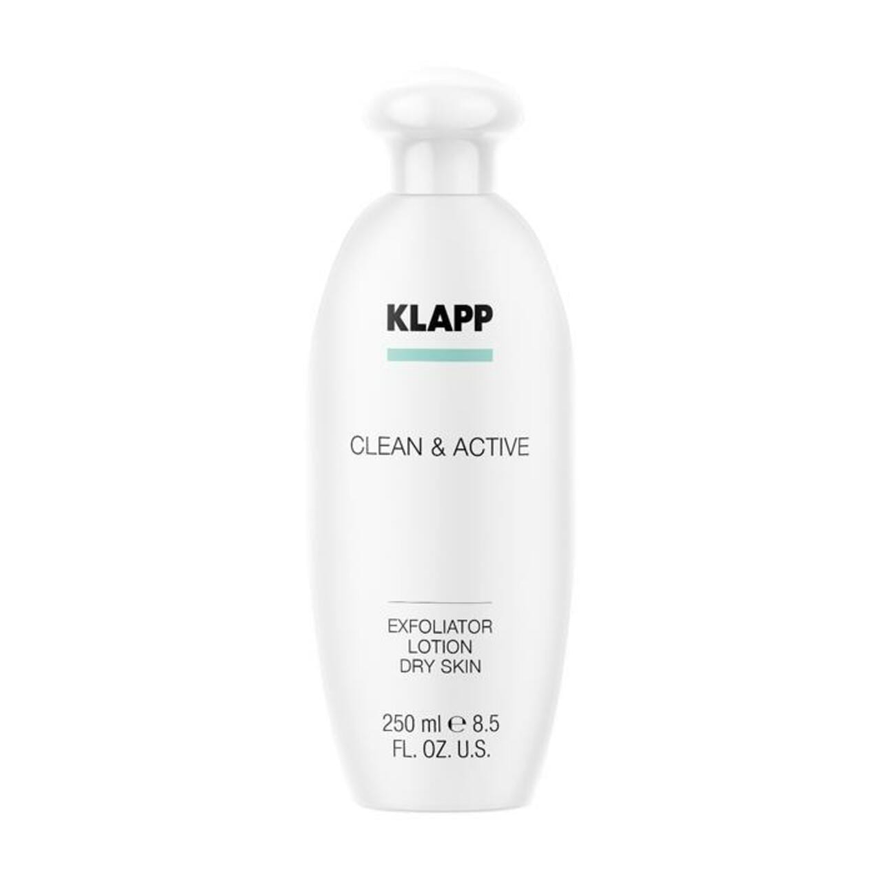 Loción exfoliante limpiadora y activa Klapp para piel seca - 250 ml