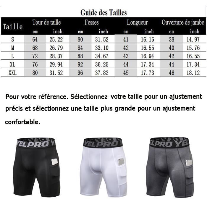 Pantalones cortos de compresión para hombre - FONDUPIN - Para correr - Secado rápido y transpirables - Blanco