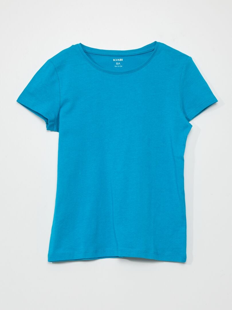 Camiseta de punto de color liso - AZUL