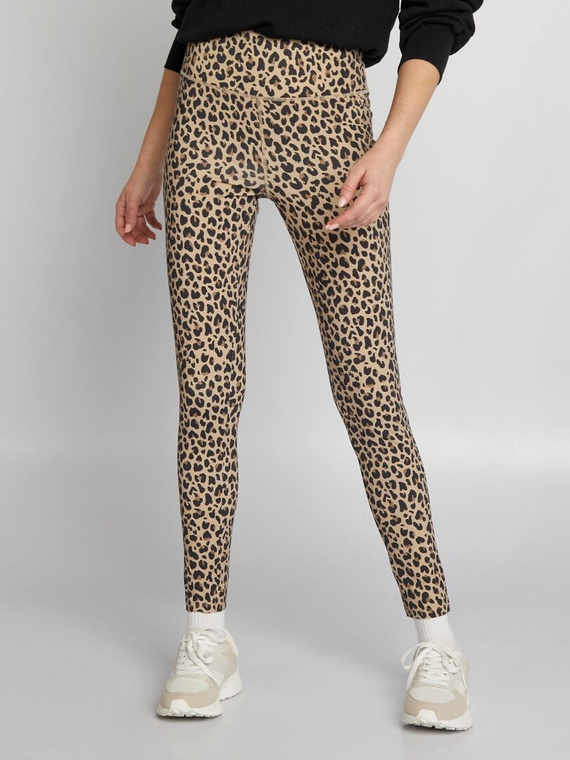 Leggings met luipaardprint - BRUIN