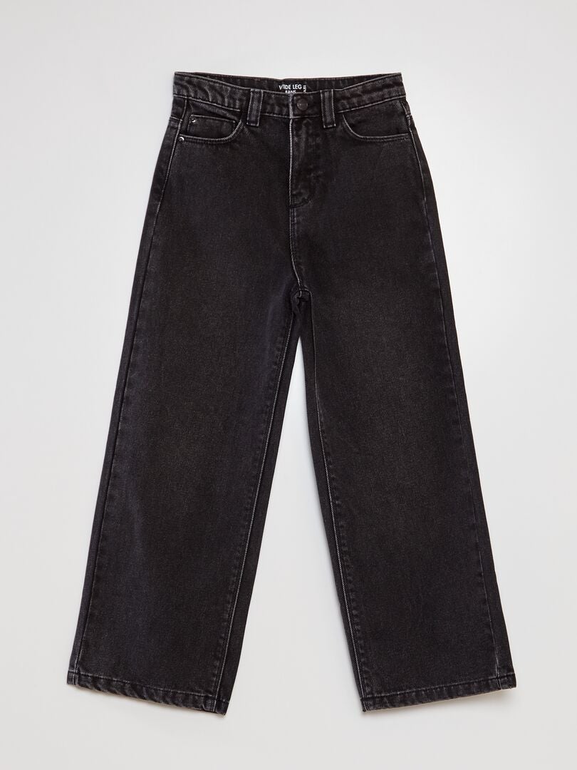 Pantalones de pierna ancha - NEGRO