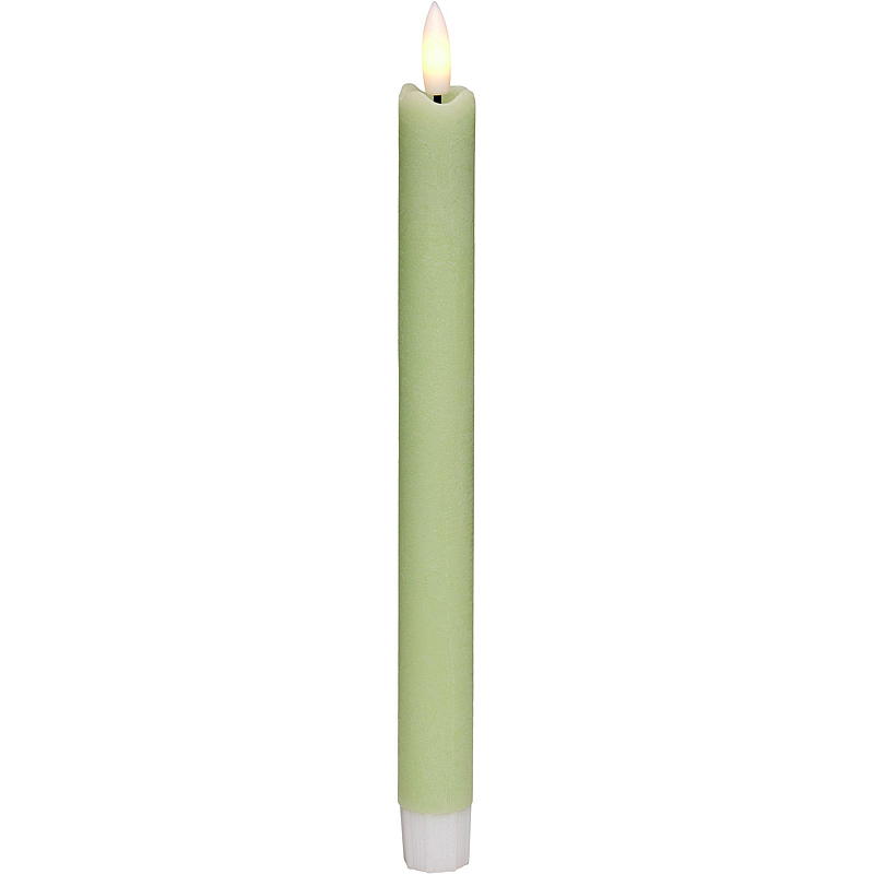 Vie Selected Crown -kynttilä, 2 kpl, 24 cm, LED-ajastin, vihreä