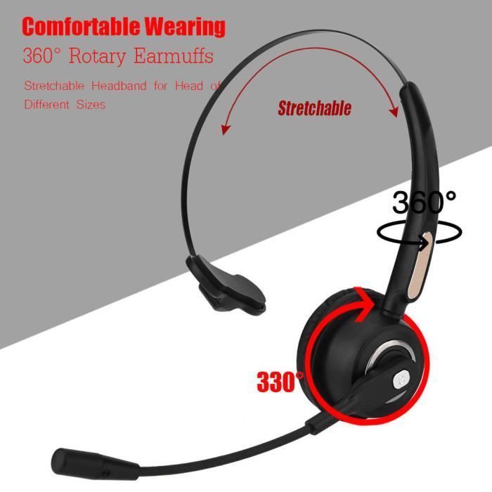Auriculares Bluetooth ARAMOX con micrófono con cancelación de ruido para centros de llamadas: comunicación clara y cómoda.