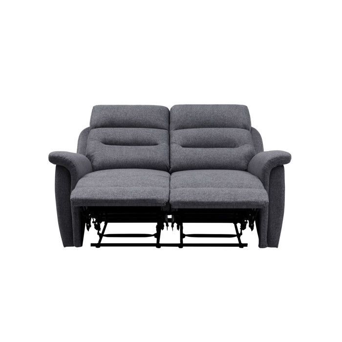 Sofá reclinável de 2 lugares LÉON em tecido cinza - Cinza escuro - L140 x P94 x A100cm - LOUNGITUDE