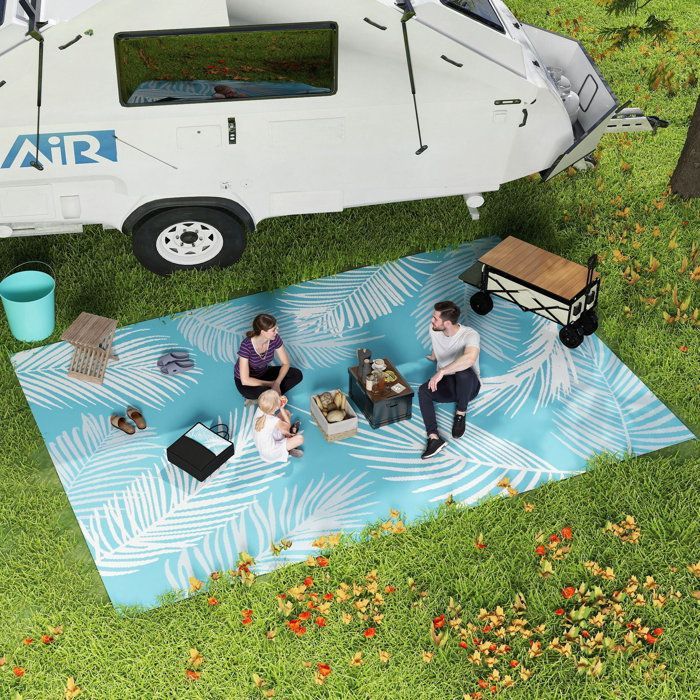 Outdoor rug - Outsunny - reversible - weather-resistant - PP - 274x182cm - blue