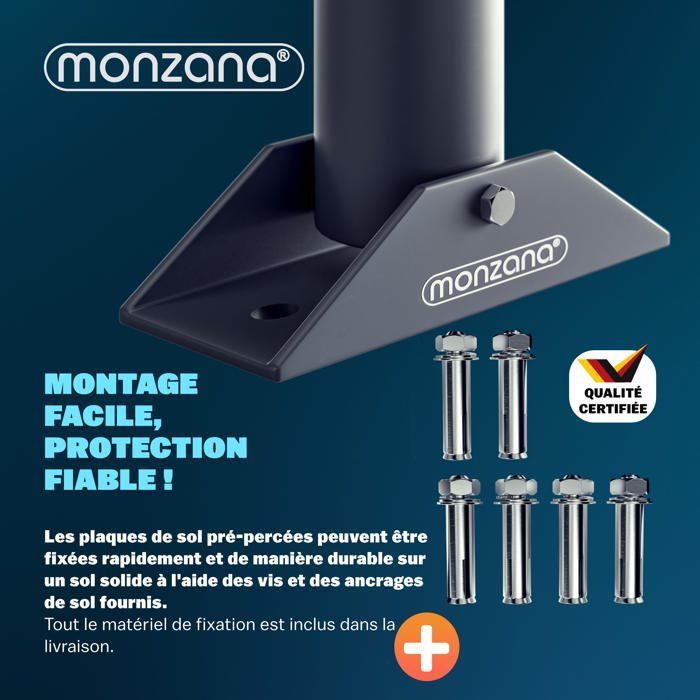 MONZANA® Barriera di parcheggio pieghevole 80x47x44 cm Barriera di parcheggio con lucchetto - Dissuasore di arresto ancorato a terra per auto