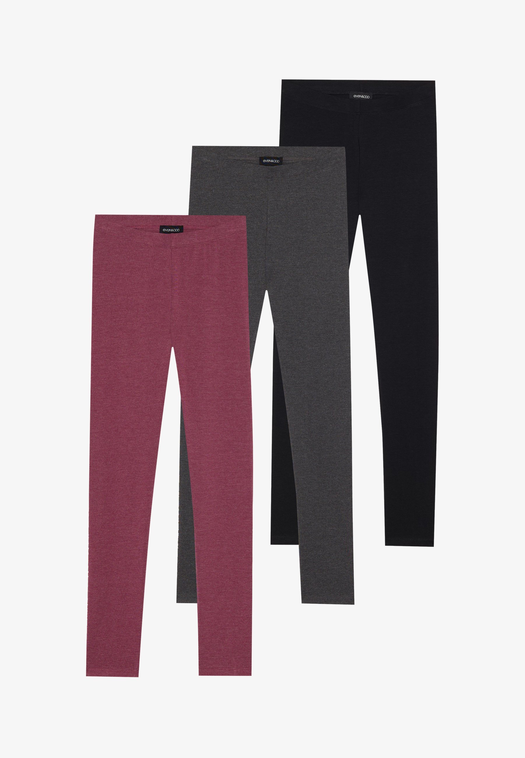 Confezione da 3 pezzi Even&Odd - Leggings - Pantaloni - bordeaux/grigio scuro/nero