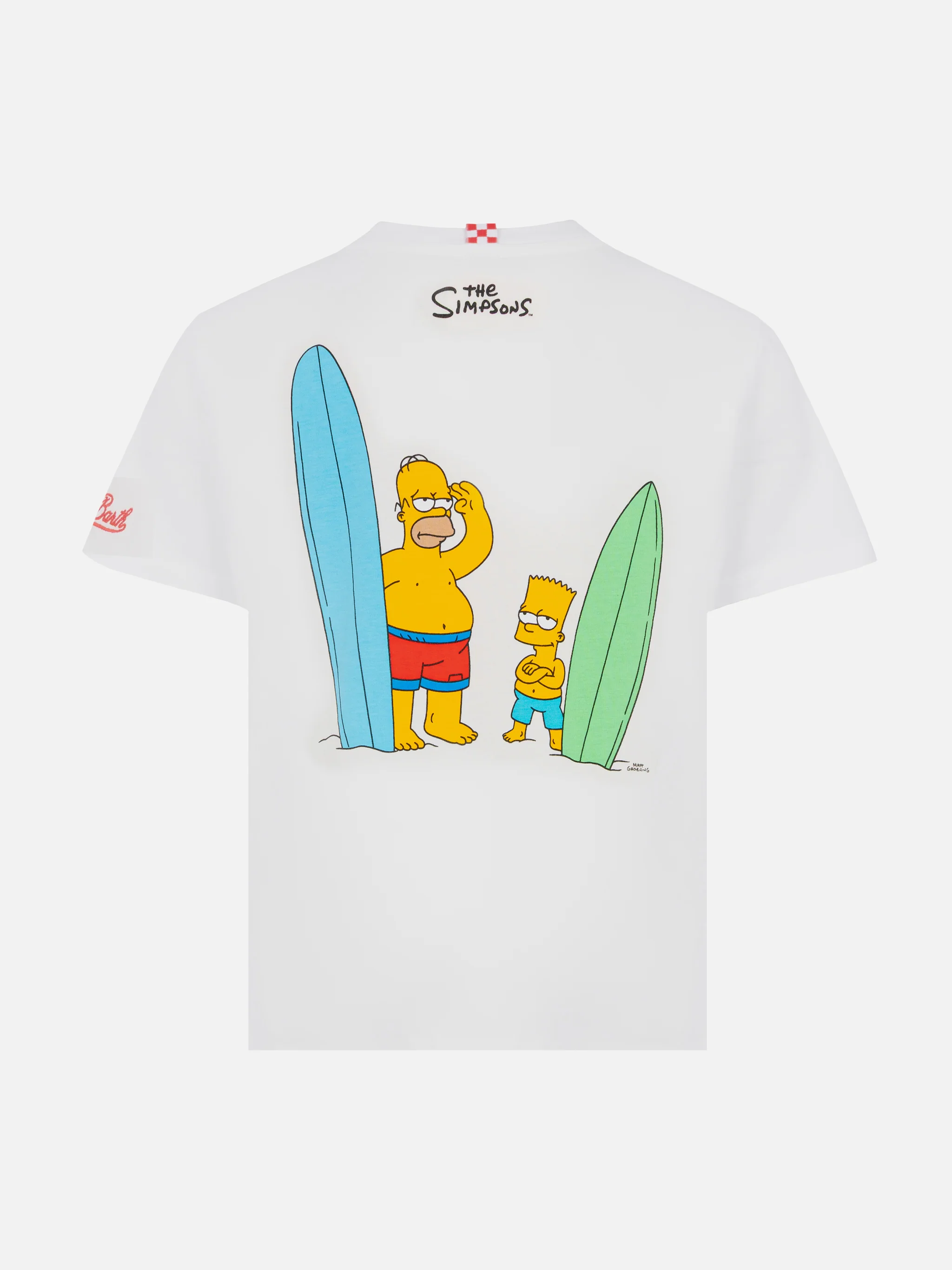 T-shirt van katoen met Bart en Homer-print en -borduurwerk voor kinderen | EDITIE
