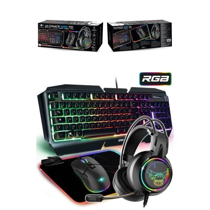 Gaming peripheral bundle - Spirit Of Gamer - PRO-MK500 - RGB Mouse - RGB Keyboard - RGB Mousepad