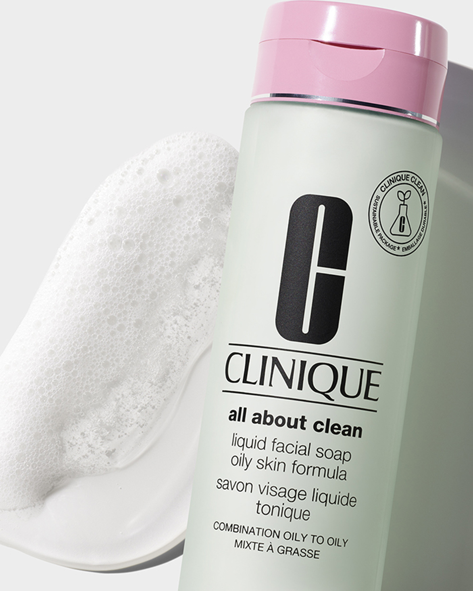 CLINIQUE ALL ABOUT CLEAN™ Savon liquide visage doux - Nettoyant pour peaux de type 3 et 4 - Peaux moyennes à sèches - Système en 3 étapes
