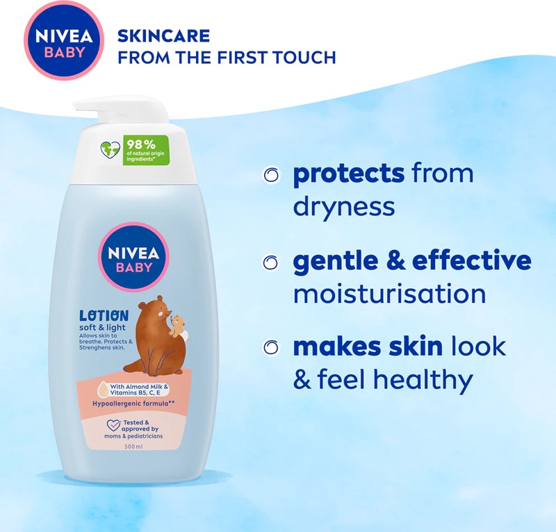 NIVEA BABY drėkinamasis kūno pienelis