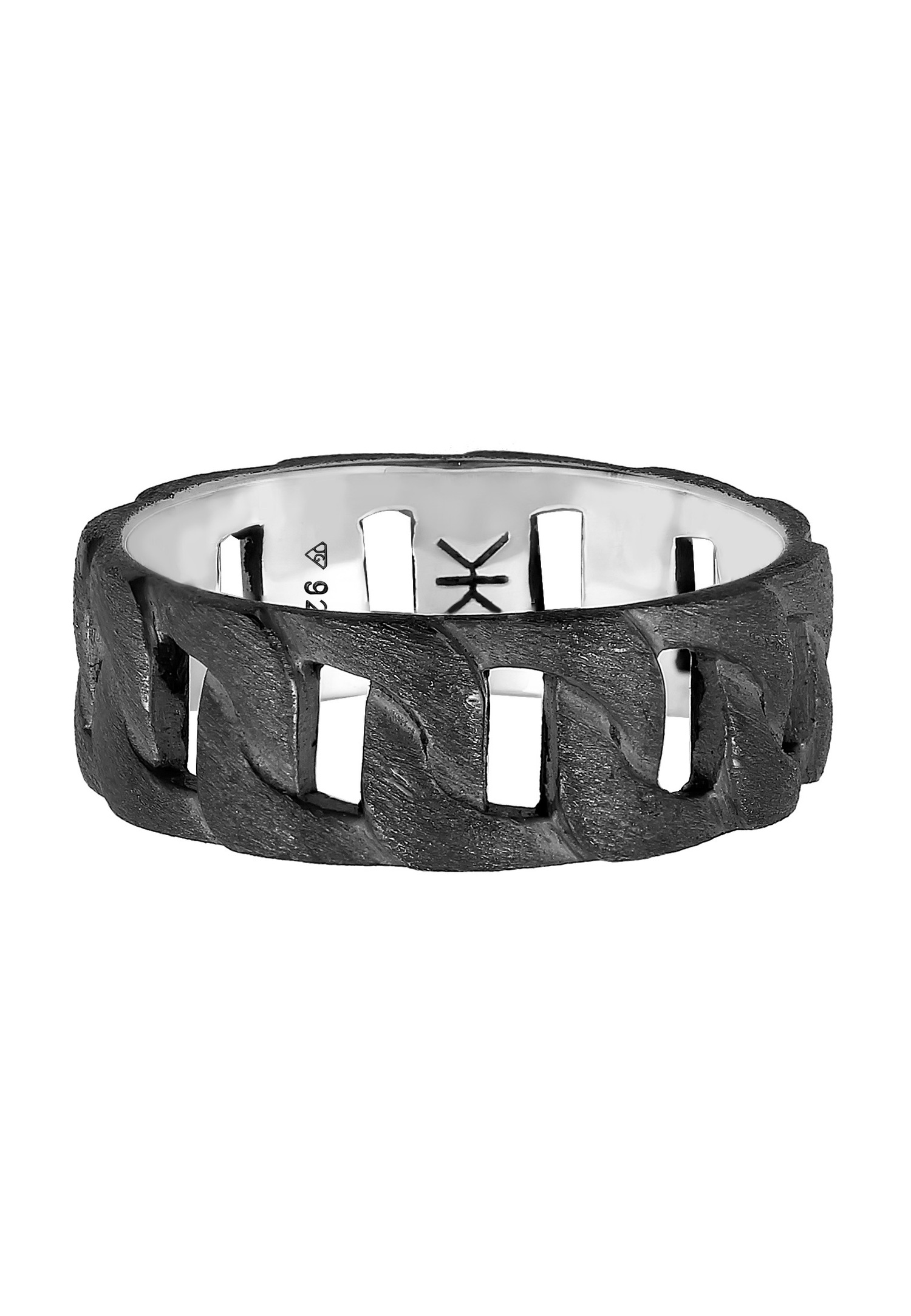 KUZZOI Statment Massif Trend Robuste Look Rustique Bague Homme - (925/1000) Argent