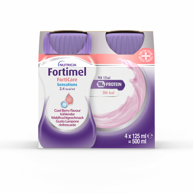 Fortimel Forticare Sensations Cool Berry Nutritional Food Røde Frukter 4 x 125 ml