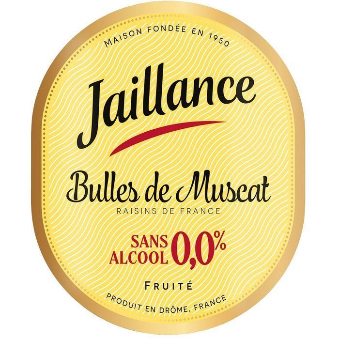 Vinho espumante Muscat sem álcool - Jaillance - 75cl
