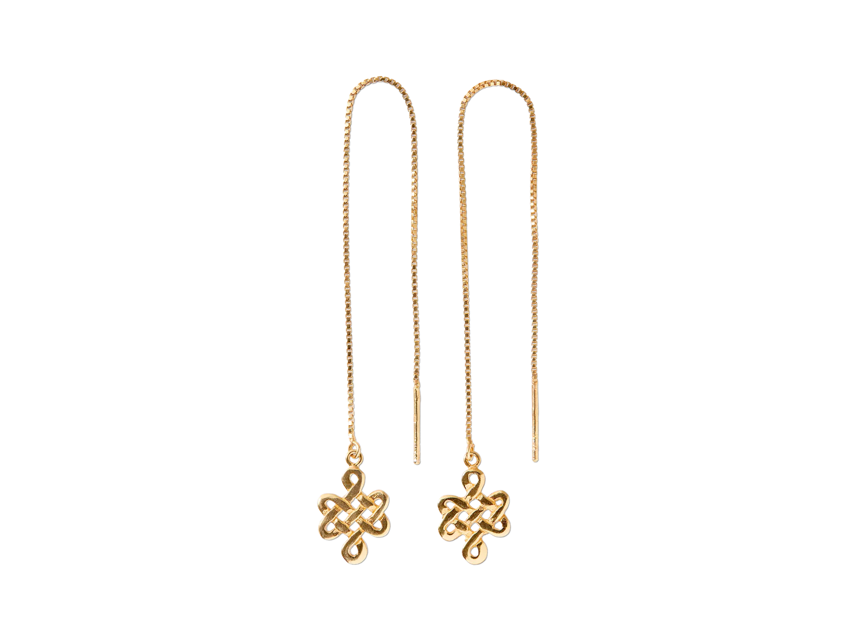 Pendientes de cadena infinita chapados en oro