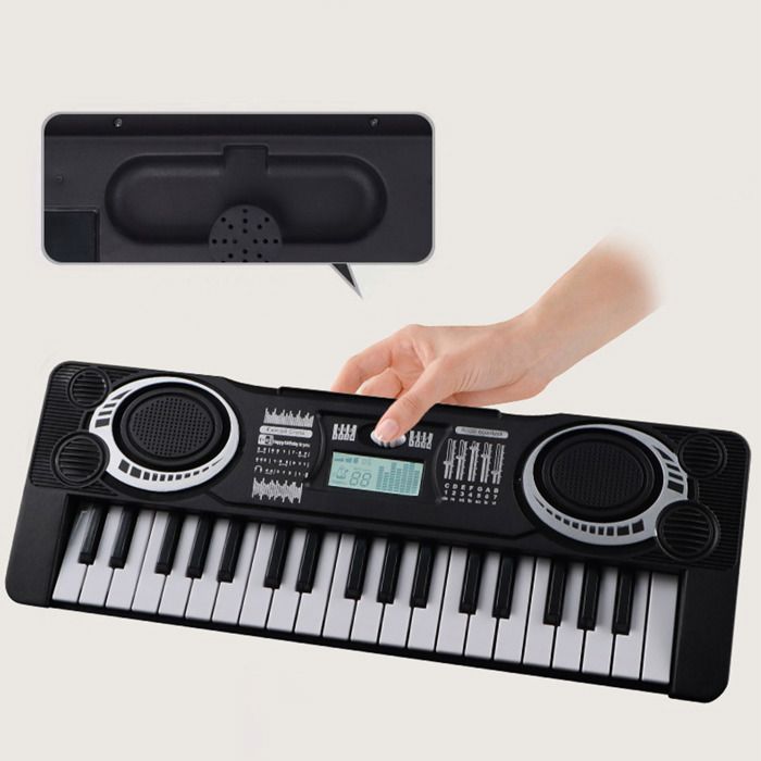 Teclado electrónico, piano eléctrico para niños principiantes, teclado de ordenador con 37 teclas y 2 modos.