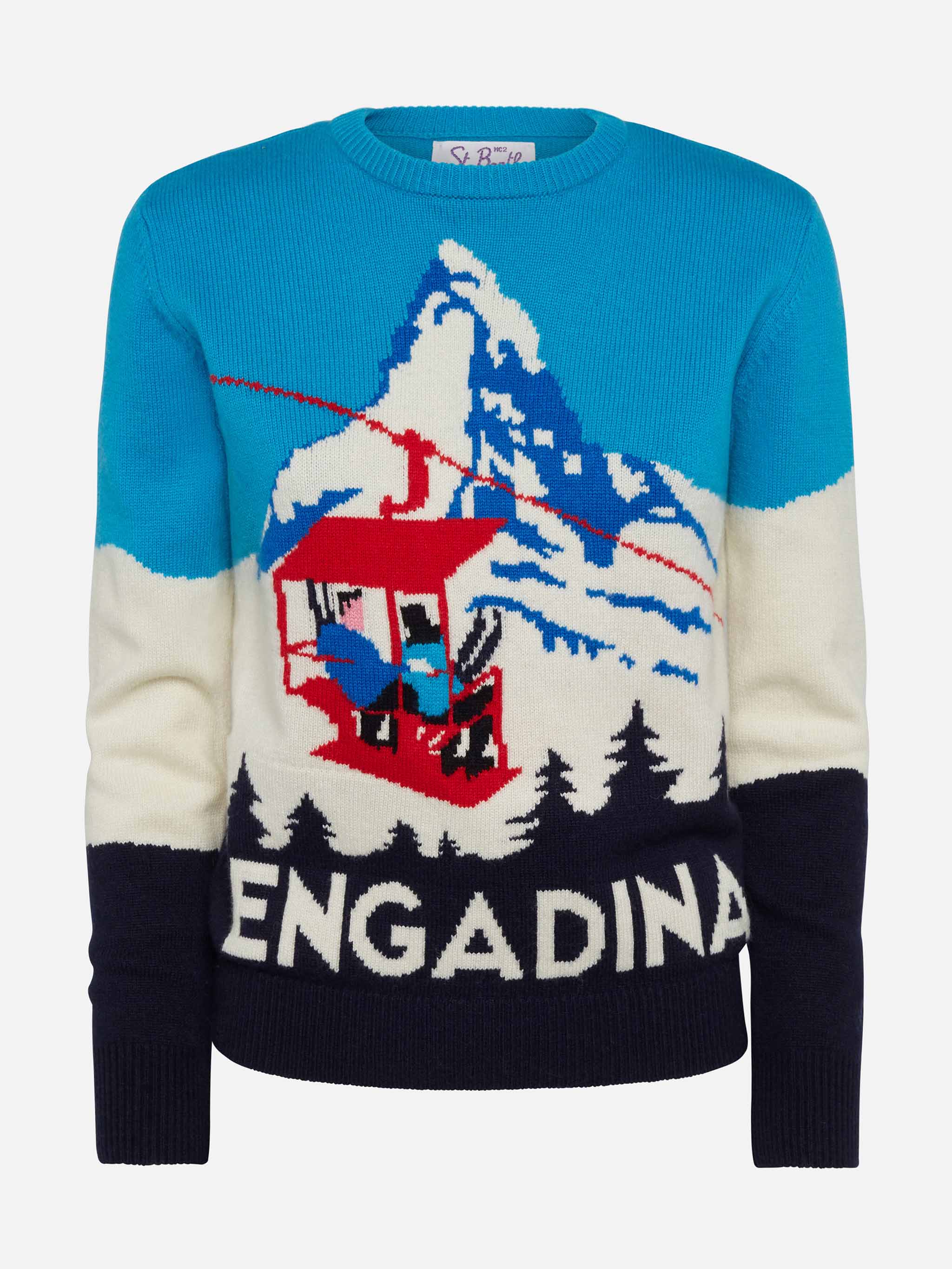 Engadina damestrui met vintage ansichtkaartprint