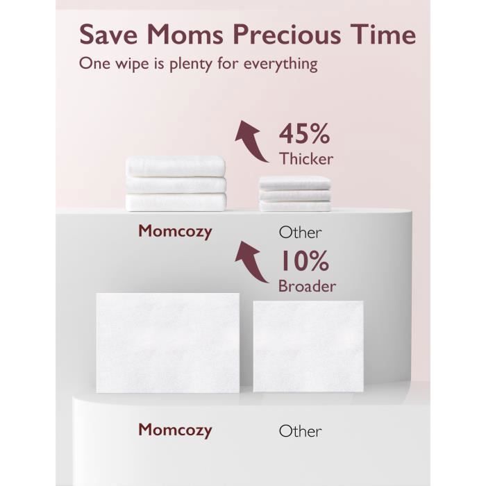 Momcozy Lingettes Naturelles pour Tire-lait, pour Nettoyer les Pièces du Tire Lait