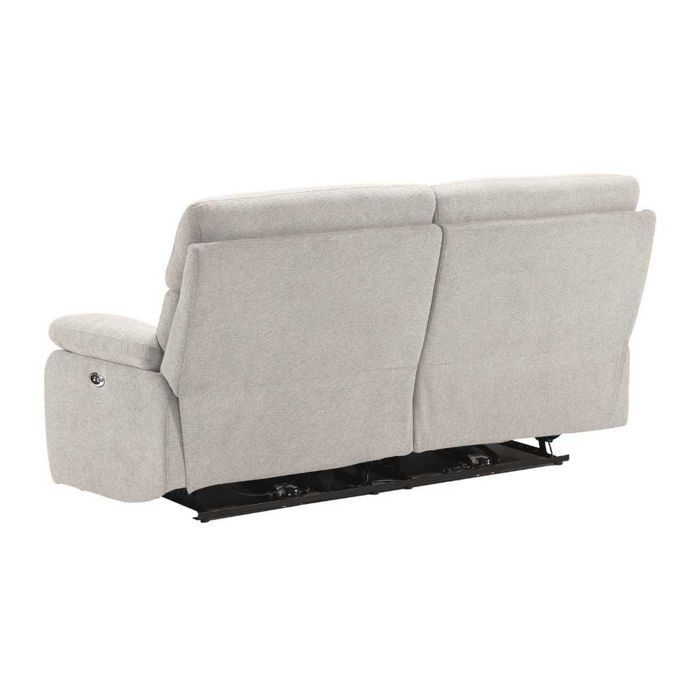 Canapé relax électrique 2,5 places tissu polyester gris clair - MIGUEL