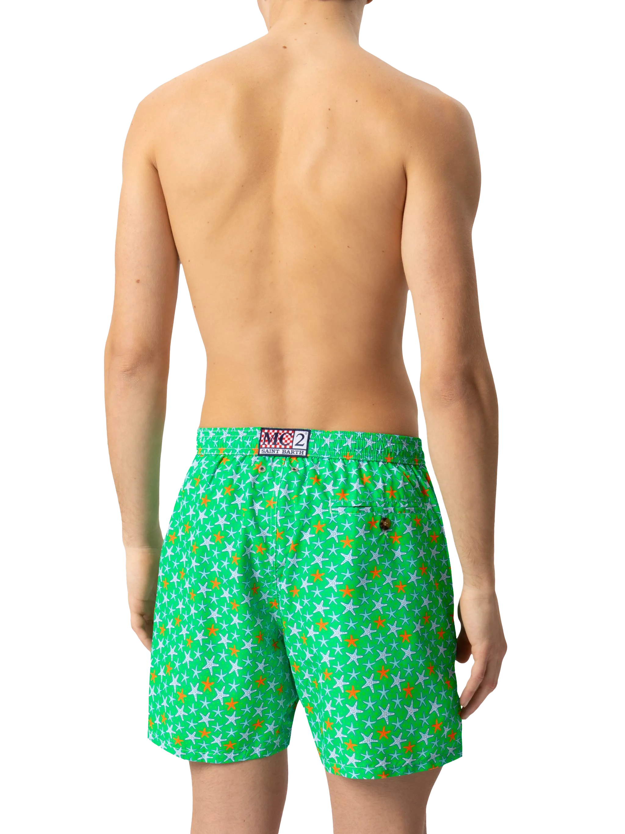 Costume da bagno da uomo in tessuto leggero con stampa stelle marine m