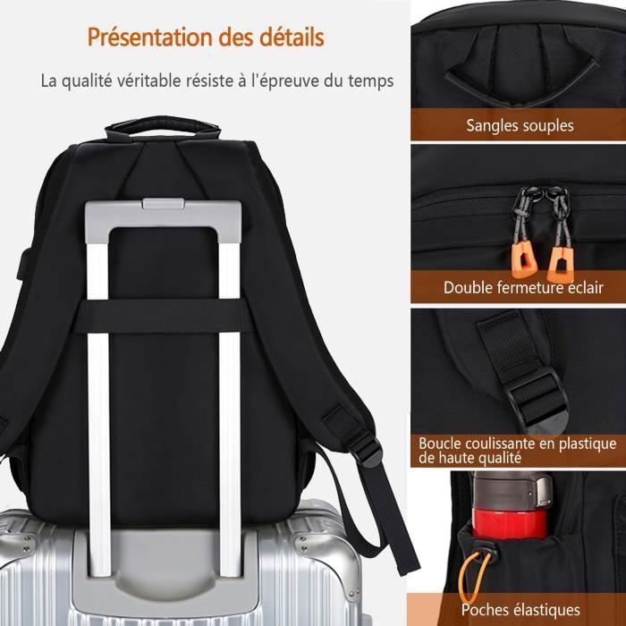 Zaino tecnico impermeabile da 15,6 pollici, ampia capacità di stoccaggio, per attività all'aperto ed escursionismo, nero.