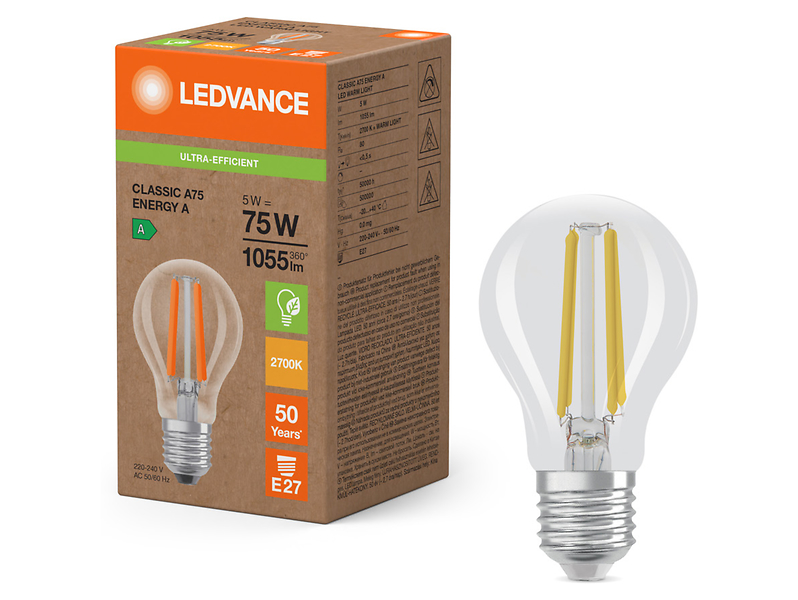 Żarówka LED Bańka E27 5W z ciepłą barwą światła