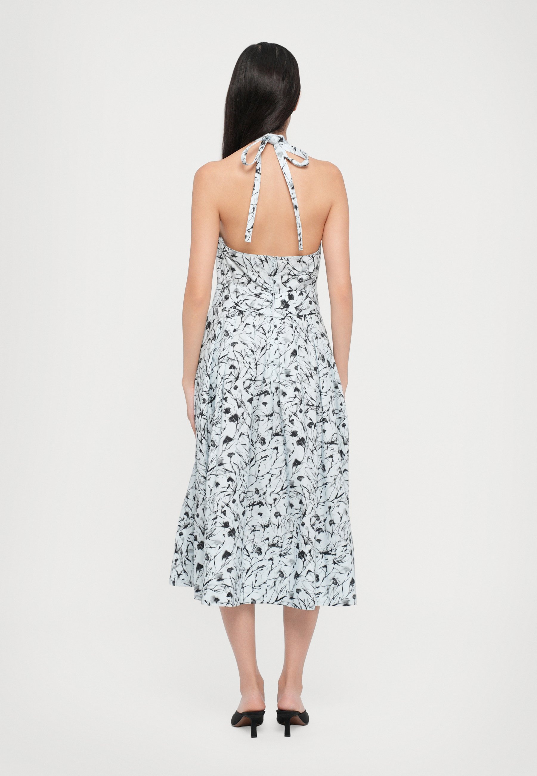 Proenza Schouler White Label RHEA Kleid mit Print - Tageskleid - Frost/Schwarz