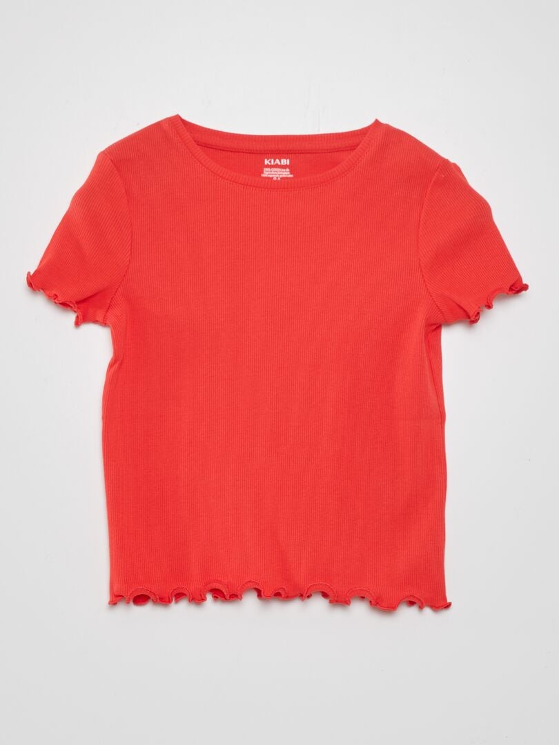 Camiseta de canalé - ROJA