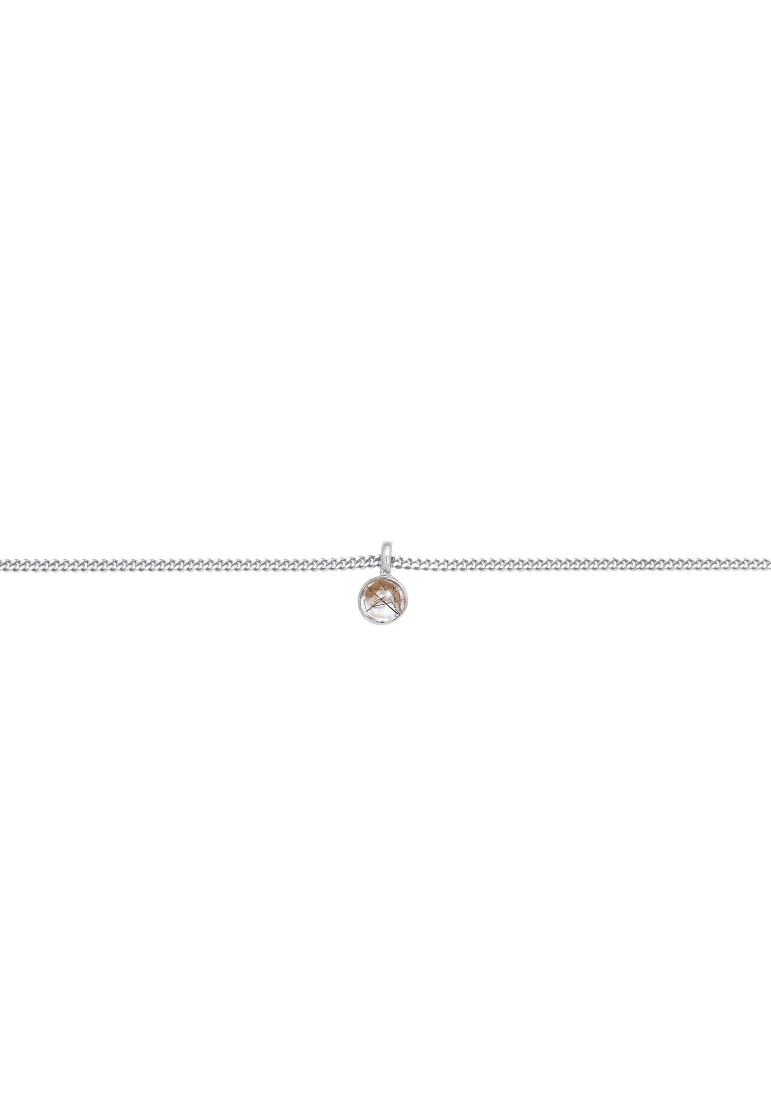 Elli Choker Pendentif Solitaire avec Quartz Tourmaline Collier Femme - (925/1000) Argent