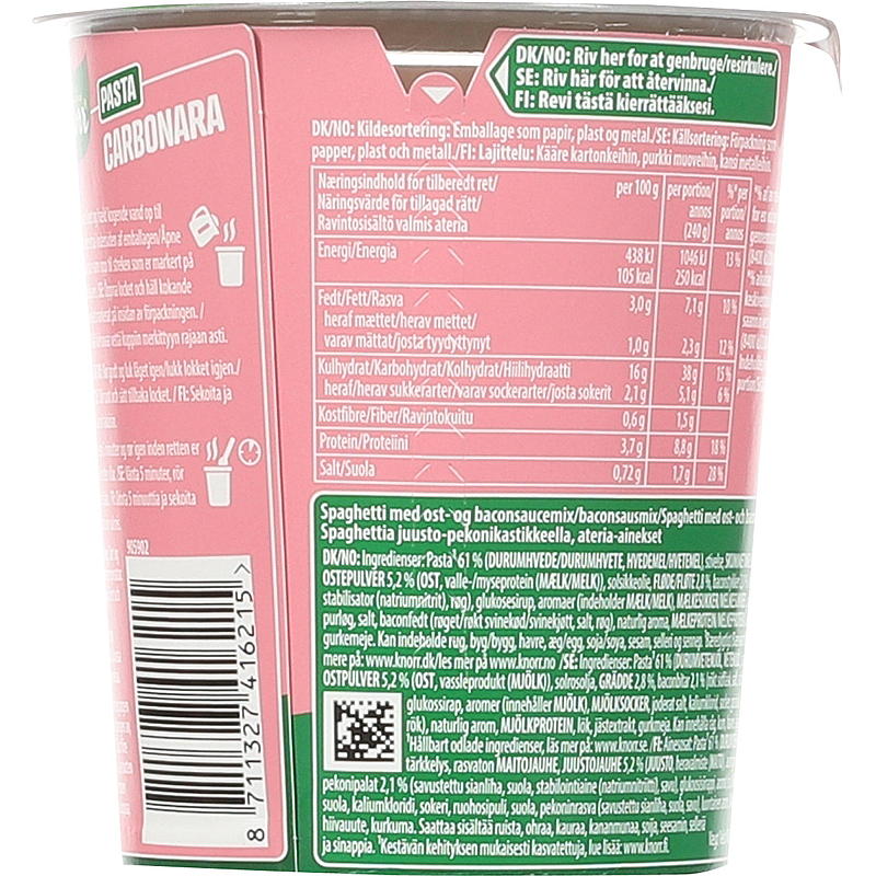 Knorr Carbonara 63 g snacksmugg Knorr