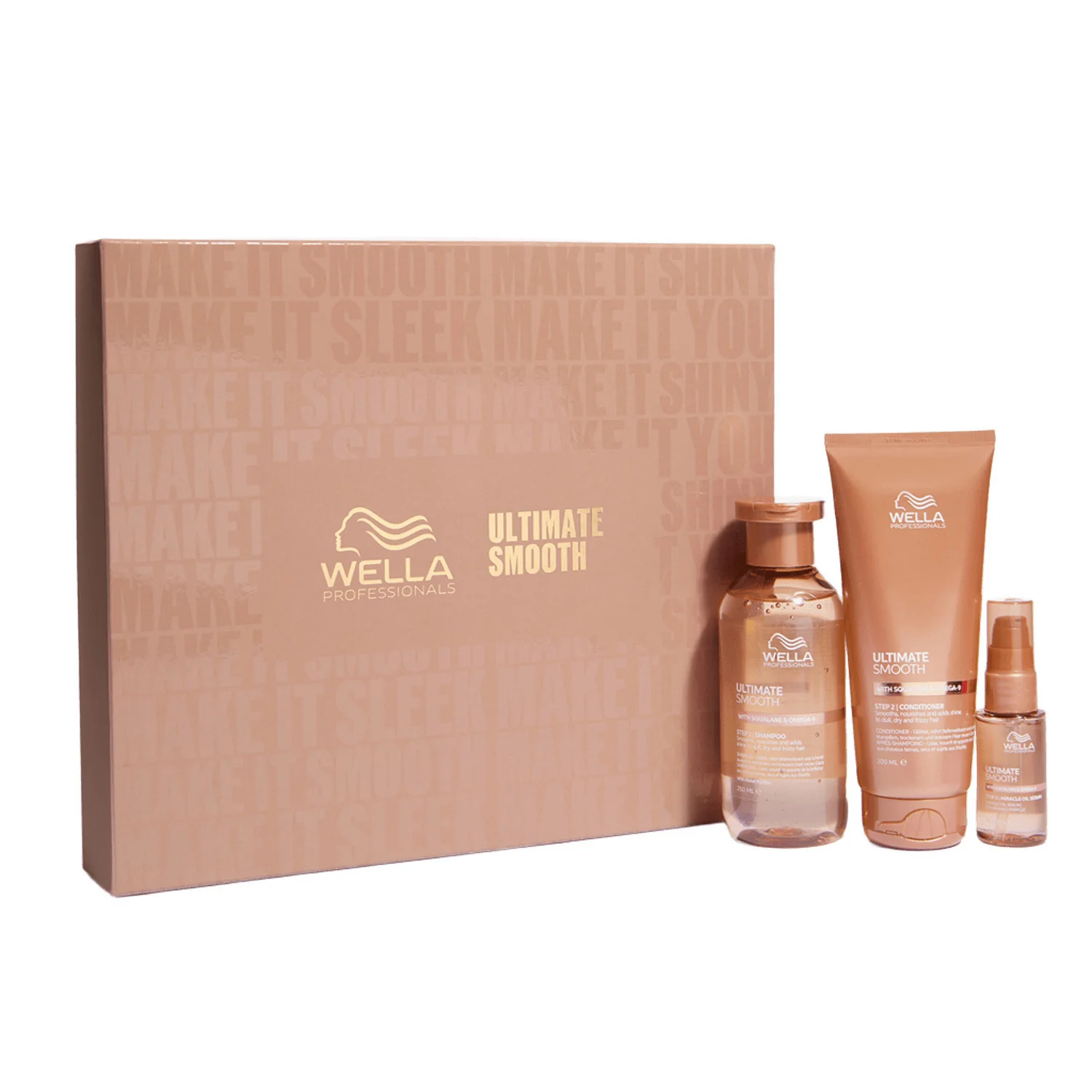 Ultimate Smooth Ultimate Smooth Cofanetto Natalizio - Shampoo, Balsamo e Miracle Oil Serum - Cofanetti per Capelli, Shampoo Anticrespo