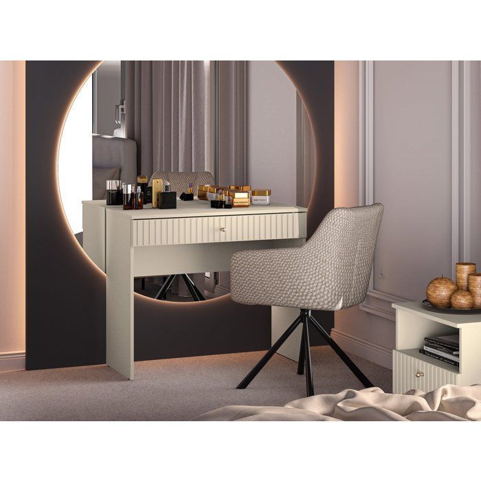 Dressing table with drawer - CALETTO - 92 cm - beige