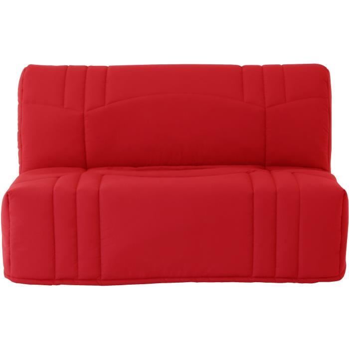Sofá cama DREAM BZ - Tejido 100% algodón rojo - Superficie para dormir 140x190 cm - Clásico - Suave