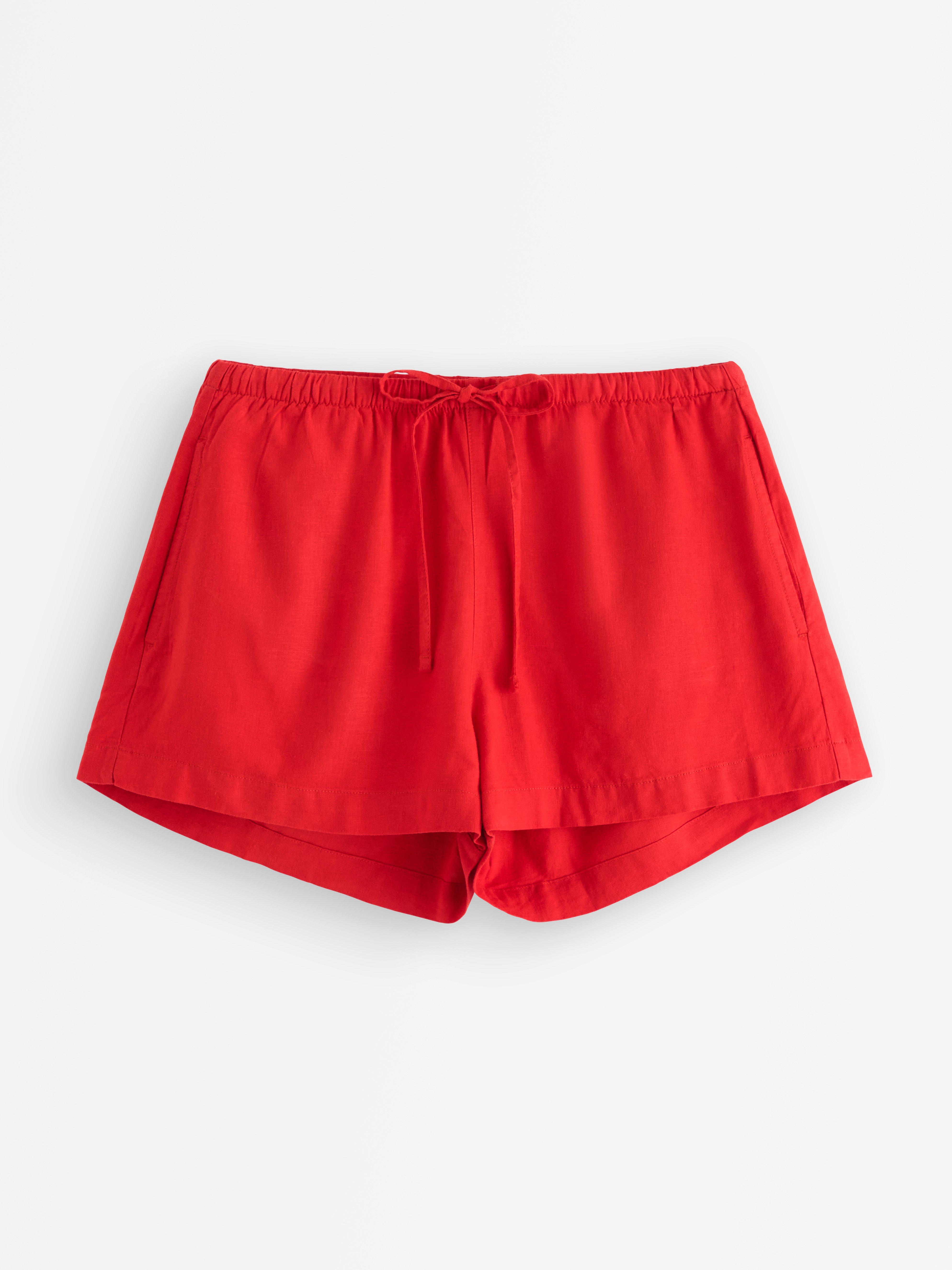 Shorts i linning mørkerød
