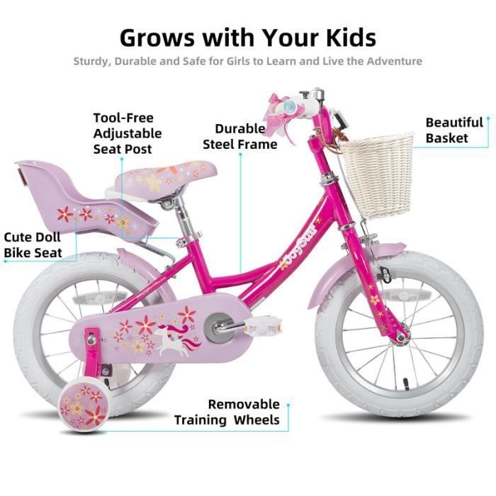 Kinderfiets - HILAND - JOYSTAR - 16 inch - Paars - Met zijwieltjes