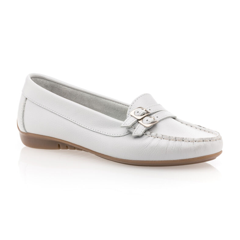 Mocasines/zapatos náuticos blancos para mujer