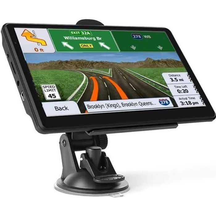 GPS para coche BIQIQI de 5 pulgadas - Navegación con pantalla HD - 47 mapas europeos - Negro
