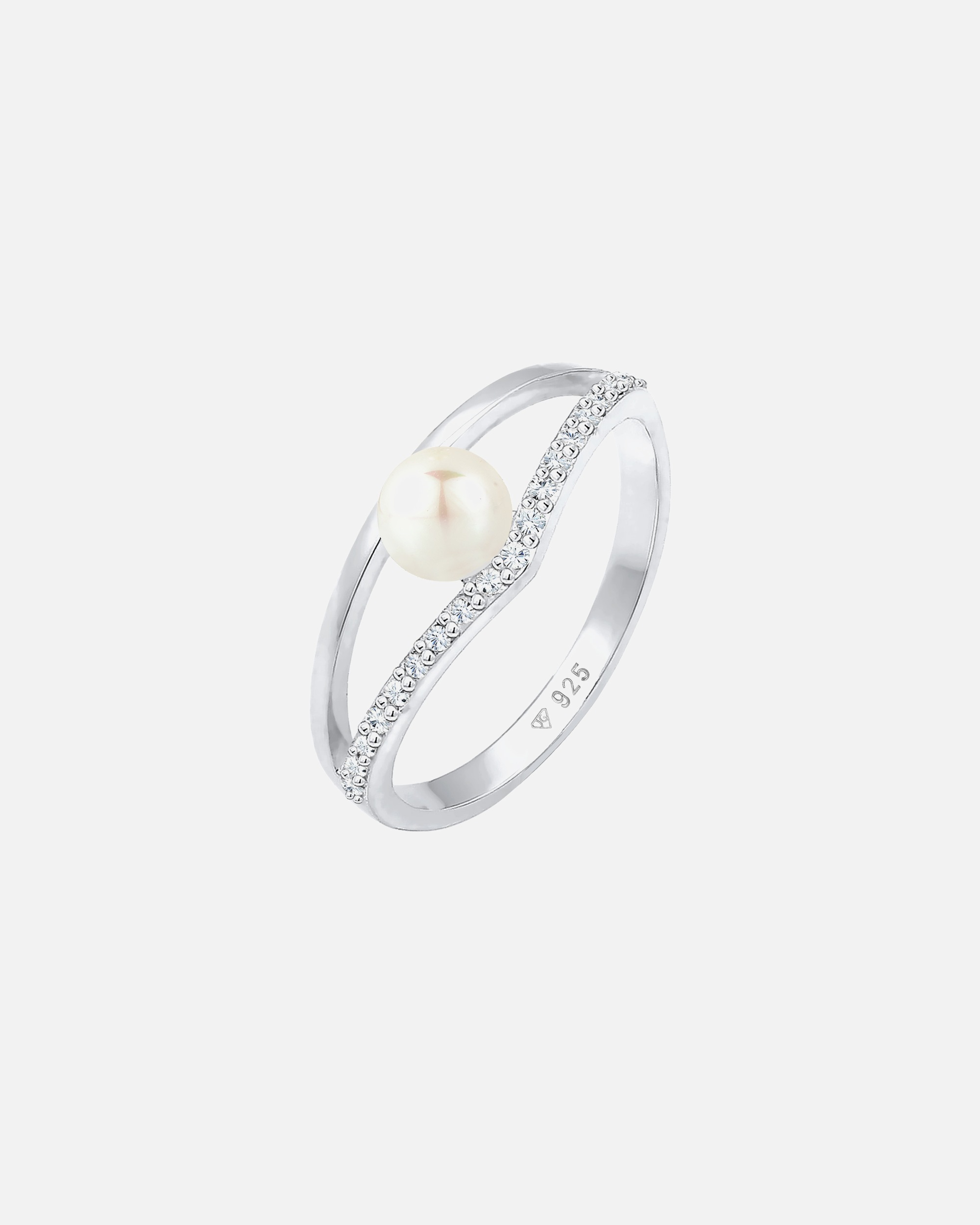 Elli Femmes Élégant Géo Design avec Perle de Culture d'Eau Douce et cristaux en argent sterling 925 plaqué or