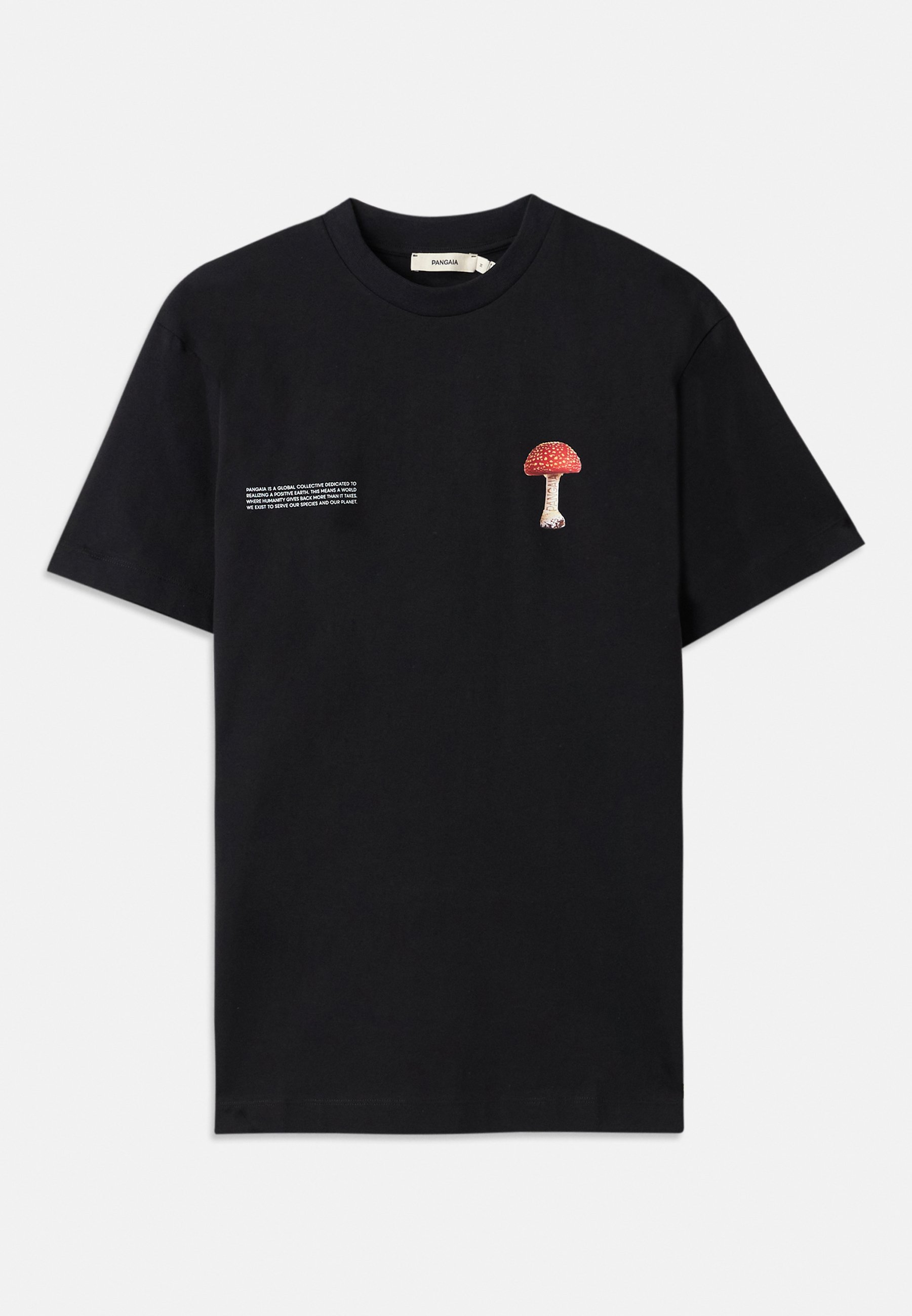 Camiseta unissex Pangaia Midweight Mushroom com estampa - preta