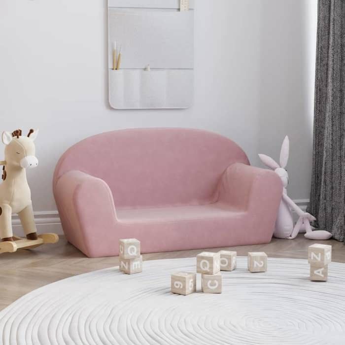 vidaXL 2-Seater Children's Sofa, Mini Sofa with Removable Cover, Toddler Sofa, Children's Bedroom Furniture, 356991